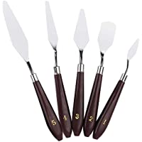 Natuce 5PCS pintura al óleo Espátula Cuchillos de Paletas Acero Inoxidable- Mixto Pintura espatulas- accesorios para…